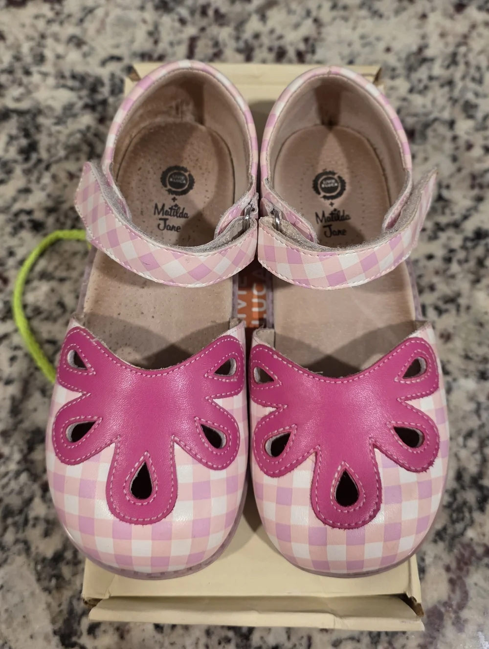 LIVIE & LUCA x Matilda Jane Girls Petal Gingham Leather Mary Jane Size 2Y